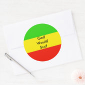 vlag, GodZouSurf Ronde Sticker (Envelop)