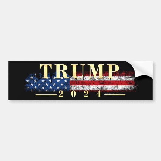  Vlag Goud Donald Trump Pence 2016 Bumpersticker (Voorkant)