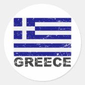 vlag Griekenland Ronde Sticker (Voorkant)