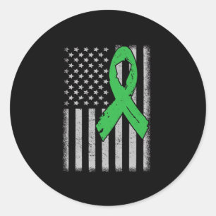 Vlag Groen Familie Lint Nierziekte Bewustzijn Ronde Sticker