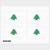 Vlag groene Libanese cedar Rechthoekige Sticker (Vel)