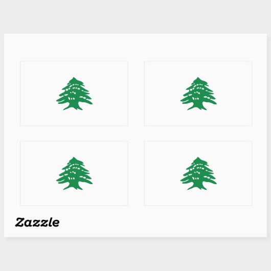 Vlag groene Libanese cedar Rechthoekige Sticker (Vel)