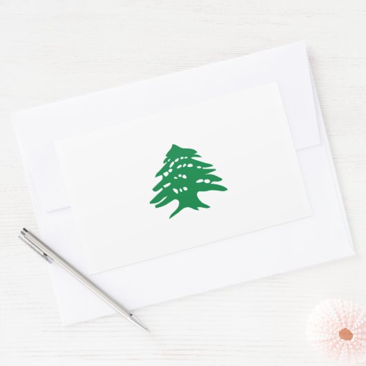 Vlag groene Libanese cedar Rechthoekige Sticker (Envelop)