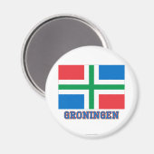 Vlag Groningen met naam Magneet (Voorkant / Achterkant)