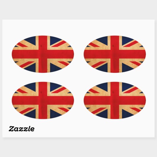 Vlag Groot-Brittannië Ovale Sticker (Vel)