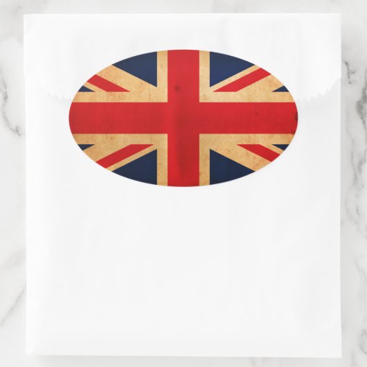 Vlag Groot-Brittannië Ovale Sticker (Tas)