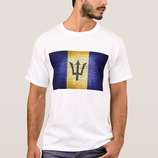 Vlag Grunge Barbados T-shirt (Voorkant)
