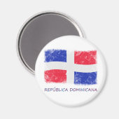 Vlag Grunge Dominicaanse Republiek Magneet (Voorkant / Achterkant)