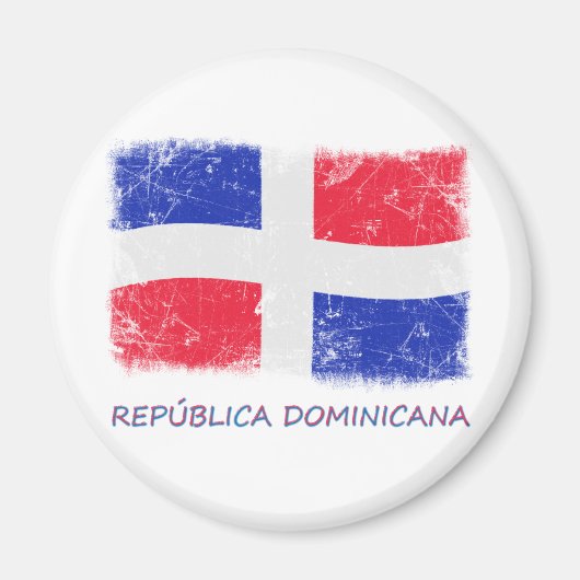 Vlag Grunge Dominicaanse Republiek Magneet (Voorkant)