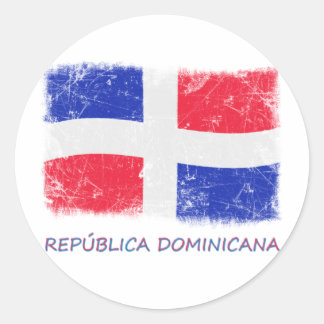 Vlag Grunge Dominicaanse Republiek Ronde Sticker