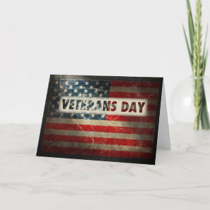 Vlag Grunge van de Dag van veteranen de Bedankkaart