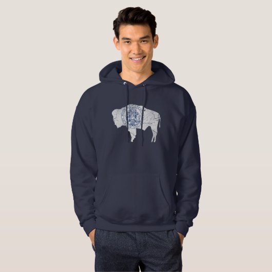  vlag Grunge Wyoming Hoodie (Voorkant volledig)