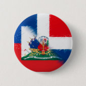 vlag Haïti Dominicaanse Republiek | Hispaniola DR  Ronde Button 5,7 Cm (Voorkant)