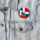 vlag Haïti Dominicaanse Republiek | Hispaniola DR Ronde Button 5,7 Cm (In situ)