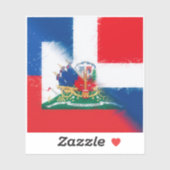 vlag Haïti Dominicaanse Republiek | Hispaniola DR  Sticker (Vel)