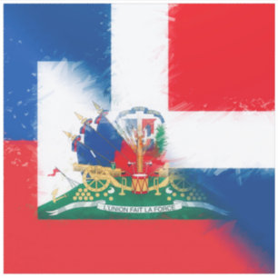 vlag Haïti Dominicaanse Republiek Hispaniola DR Sticker
