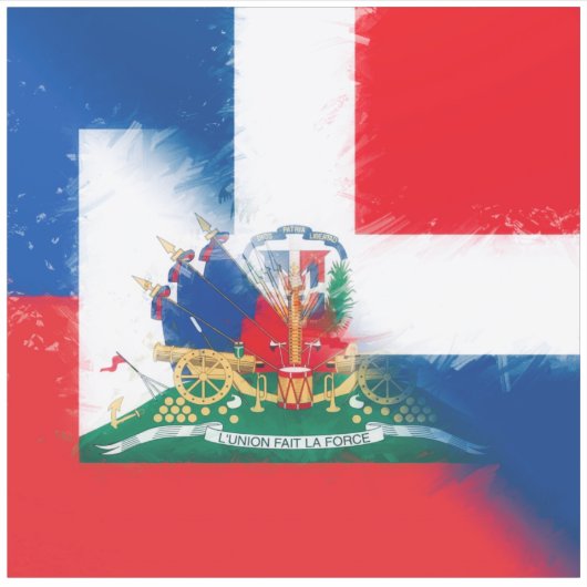 vlag Haïti Dominicaanse Republiek | Hispaniola DR  Sticker (Voorkant)