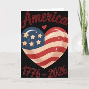 Vlag Hart 1776 2026 4 juli 250ste verjaardag Kaart