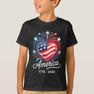 Vlag Hart 1776 2026 4 juli 250ste verjaardag  T-shirt