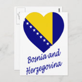 Vlag hart Bosnië en Herzegovina Briefkaart (Voorkant / Achterkant)