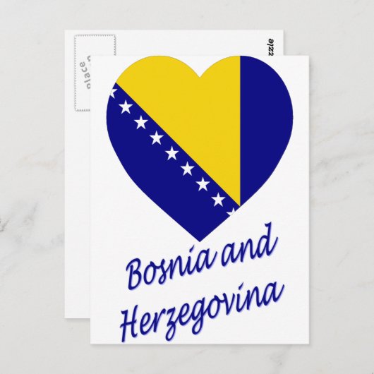 Vlag hart Bosnië en Herzegovina Briefkaart (Voorkant / Achterkant)