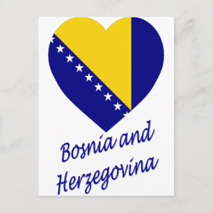 Vlag hart Bosnië en Herzegovina Briefkaart