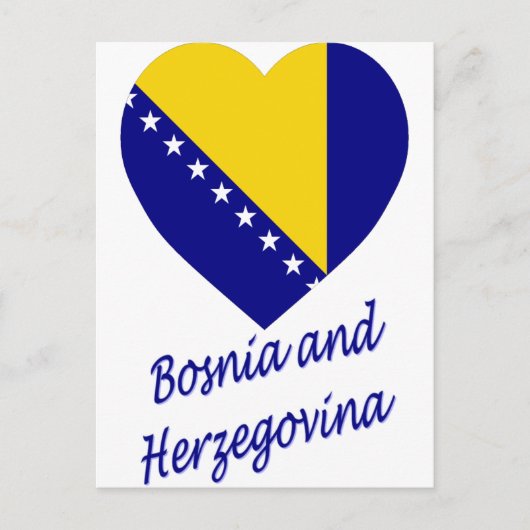 Vlag hart Bosnië en Herzegovina Briefkaart (Voorkant)