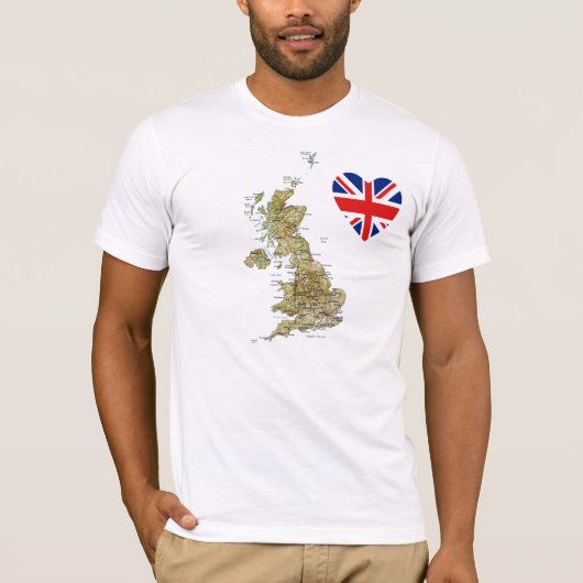 Vlag hart en kaart T-Shirt (Voorkant)