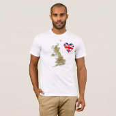 Vlag hart en kaart T-Shirt (Voorkant volledig)