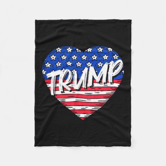 Vlag Hart Liefde Trump Fleece Deken (Voorkant)