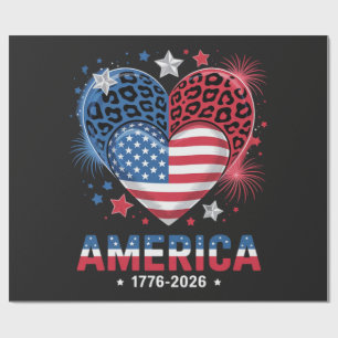 Vlag Hart Luipaard 1776 2026 4 juli Cadeaupapier