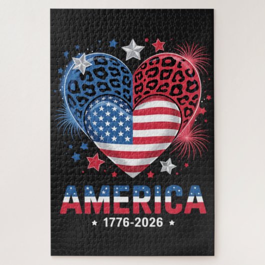 Vlag Hart Luipaard 1776 2026 4 juli Legpuzzel (Verticaal)
