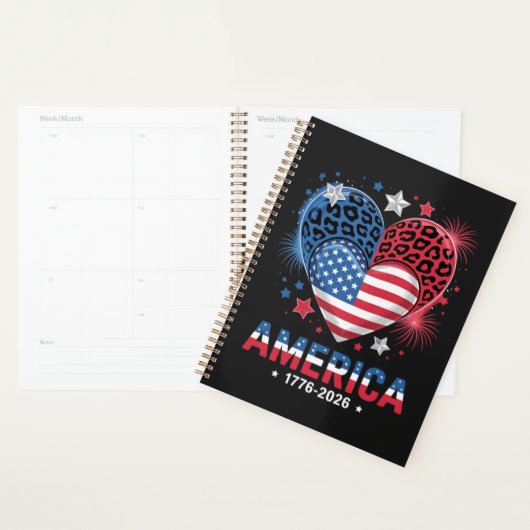 Vlag Hart Luipaard 1776 2026 4 juli Planner (Display)