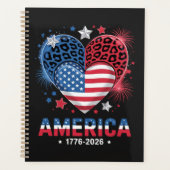 Vlag Hart Luipaard 1776 2026 4 juli Planner (Voorkant)