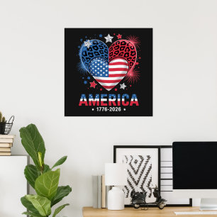 Vlag Hart Luipaard 1776 2026 4 juli Poster