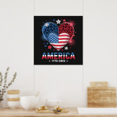 Vlag Hart Luipaard 1776 2026 4 juli Poster (Keuken)