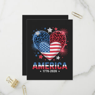 Vlag Hart Luipaard 1776 2026 4 juli Uitnodiging Briefkaart