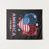 Vlag Hart Luipaard 1776 2026 4 juli Wandkleed (Voorkant (horizontaal))