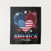 Vlag Hart Luipaard 1776 2026 4 juli Wandkleed (Voorkant)