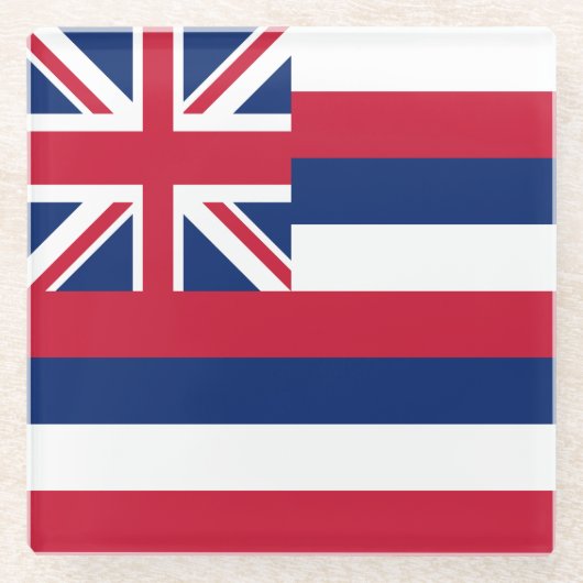 Vlag Hawaii Glazen Onderzetter (Voorkant)