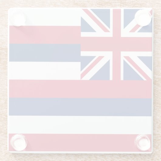 Vlag Hawaii Glazen Onderzetter (Achterkant)