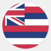 Vlag Hawaii Ronde Sticker (Voorkant)