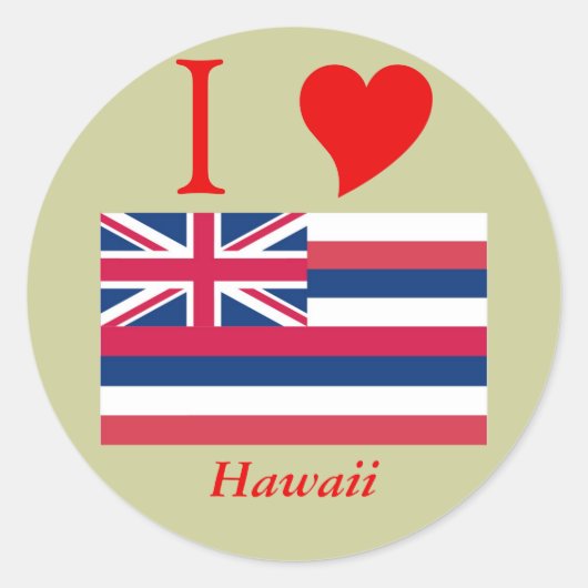 Vlag Hawaii Ronde Sticker (Voorkant)