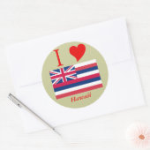 Vlag Hawaii Ronde Sticker (Envelop)