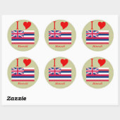 Vlag Hawaii Ronde Sticker (Vel)