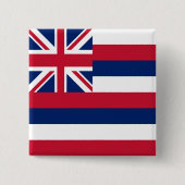 Vlag Hawaii Vierkante Button 5,1 Cm (Voorkant)