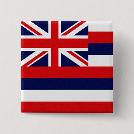 Vlag Hawaii Vierkante Button 5,1 Cm