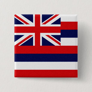 Vlag Hawaii Vierkante Button 5,1 Cm