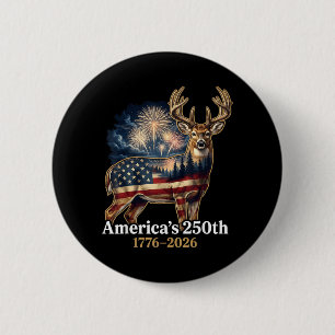 Vlag Hert 250 Jaar 1776-2026 Patriottische VS Ronde Button 5,7 Cm