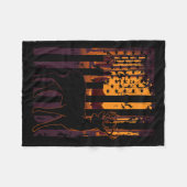 Vlag Herten Jagen Ondergaande Zon Grappige Bow Hun Fleece Deken (Voorkant (Horizontaal))